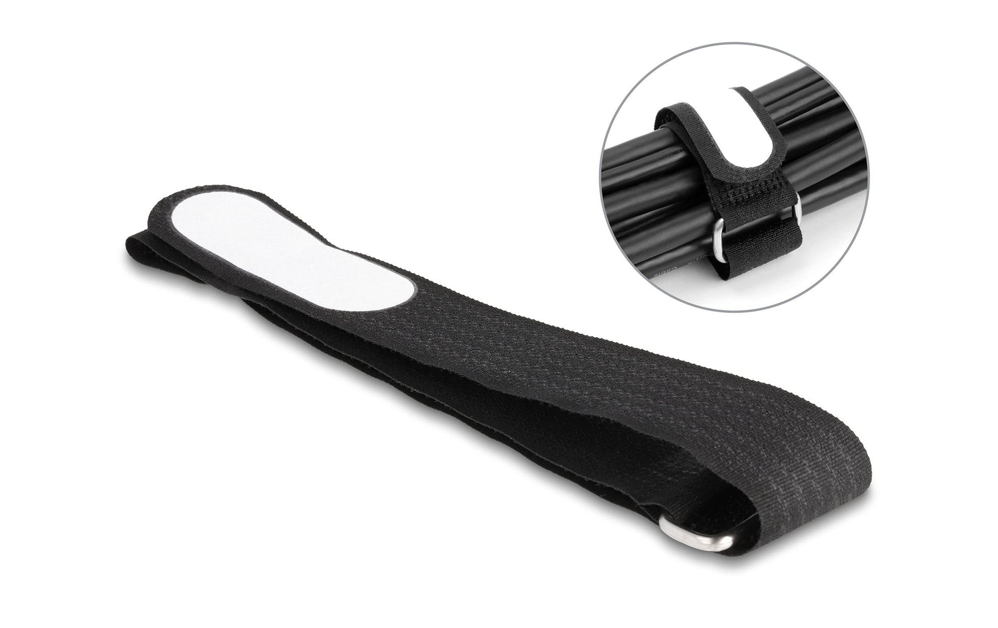DeLOCK Klettkabelbinder, 457×25 mm, 5er-Pack – schwarz