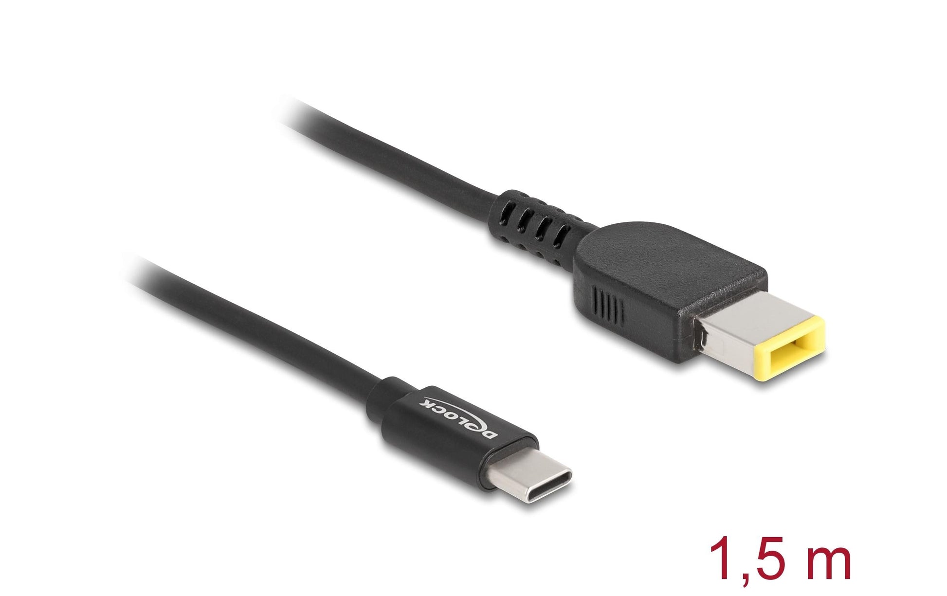 DeLOCK USB-C zu 11,0 × 4,5 mm Kabel – 20 V, 3 A, 1,5 m – Schwarz, für Lenovo