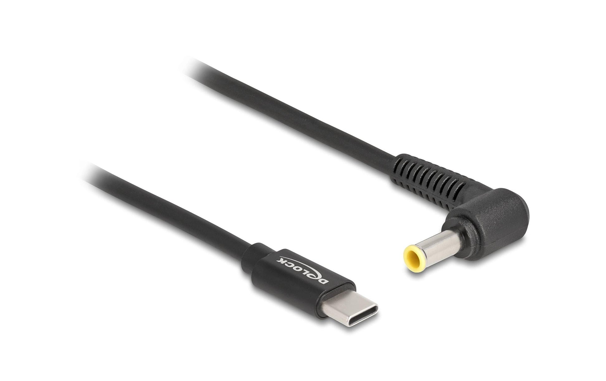 DeLOCK USB-C auf 5,5 × 3,0 mm Kabel – 1,5 m – Abgewinkelt – Schwarz – für Samsung