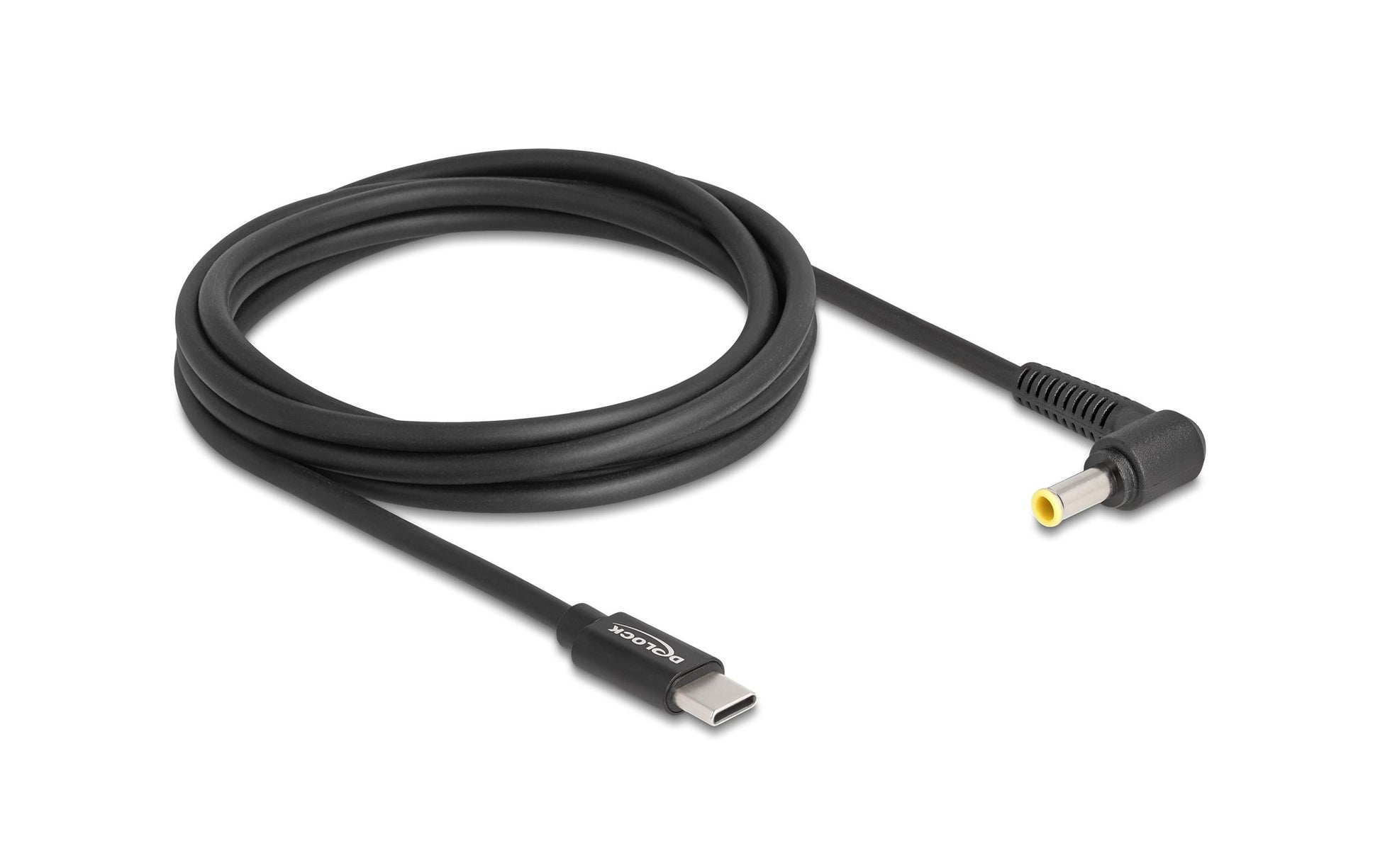 DeLOCK USB-C auf 5,5 × 3,0 mm Kabel – 1,5 m – Abgewinkelt – Schwarz – für Samsung