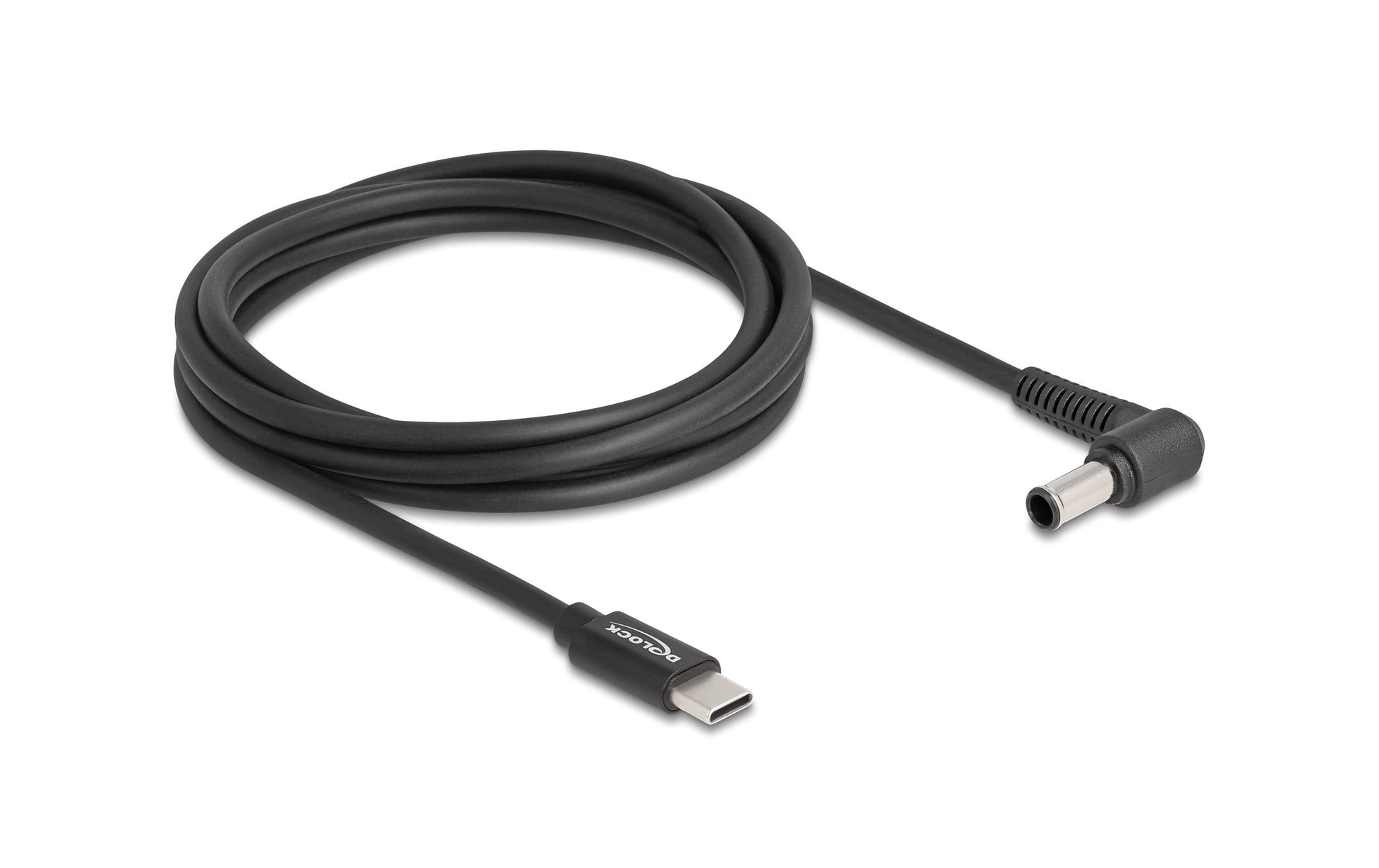 DeLOCK USB-Kabel USB-C auf 6,0×4,3 mm – 1,5 m – Abgewinkelt – Schwarz