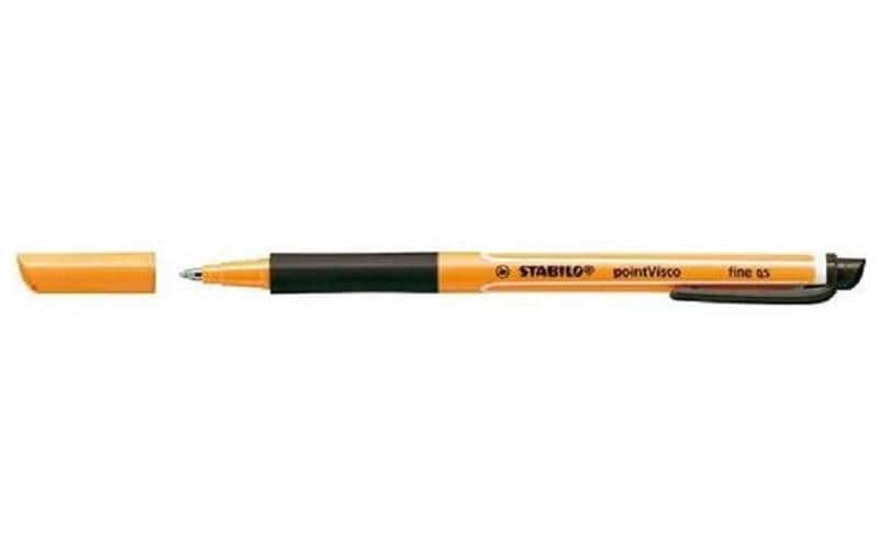 STABILO pointVisco Gelschreiber – schwarz, 0,5 mm, schnelltrocknend, Kappe
