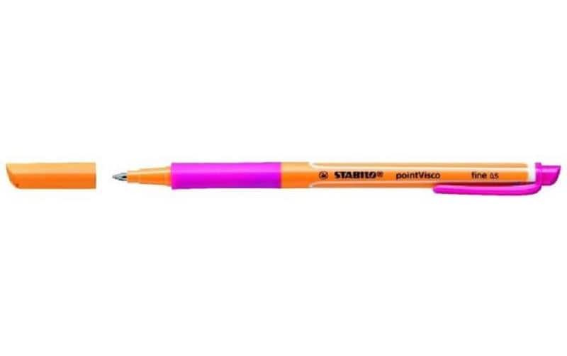 STABILO pointVisco 1099/56 – Tintenroller, 0,5 mm, pink, mit Kappe, Kunststoff, sortiert