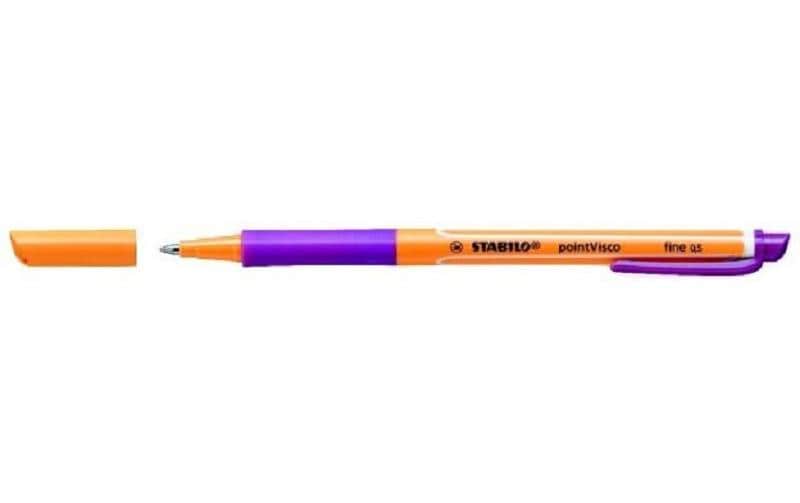 STABILO pointVisco 1099/58 – Tintenroller, 0,5 mm, violett, mit Kappe, Kunststoff, orange