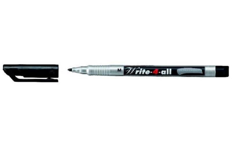 STABILO Write-4-all Permanentmarker – Rundspitze 1 mm – Schwarz – für Glas, Metall und Kunststoff