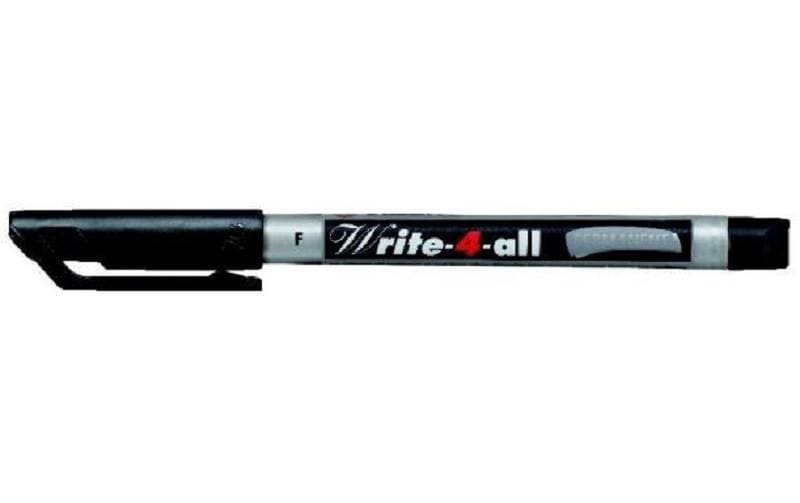 STABILO Write-4-all Permanentmarker – Feine Spitze 0,7 mm – Schwarz – für Keramik, Glas und Kunststoff