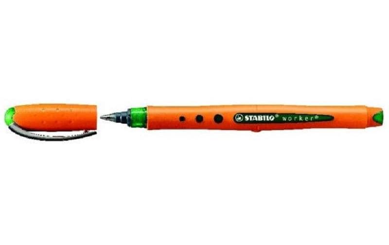 STABILO worker+ – Tintenroller, mit Kappe, 0,5 mm, grün