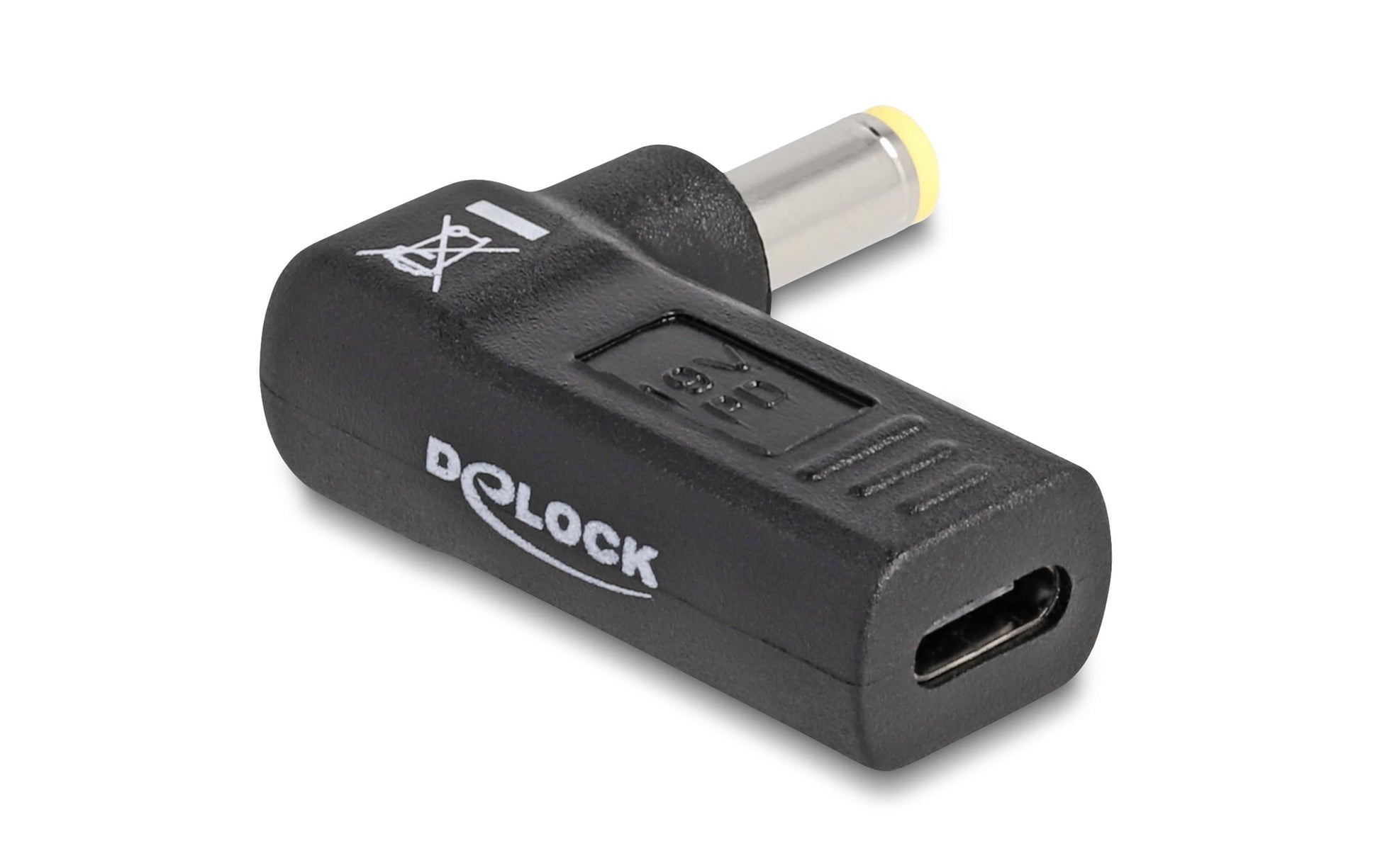 DeLOCK USB-C zu Acer 5,5 × 1,7 mm Adapter – 19 V, 3 A – für Laptops – Schwarz