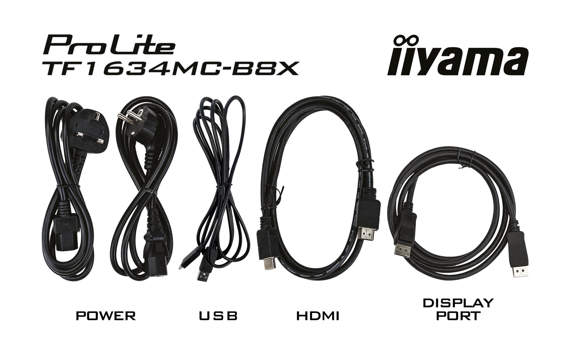 iiyama TF1634MC-B8X – Monitor, 15,6" 1920 × 1080 (Full HD), Touch, 450 cd/m²
