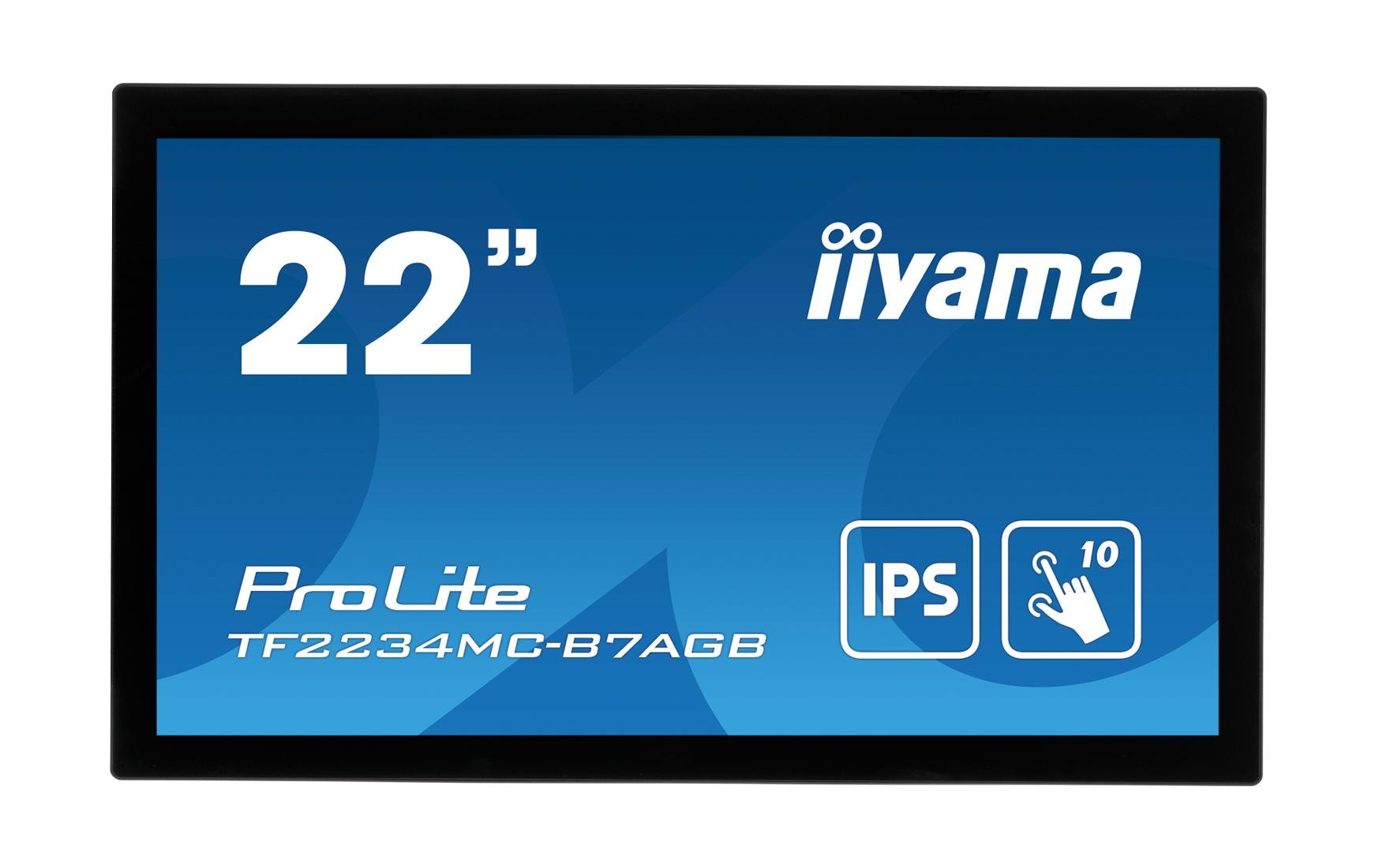 iiyama TF2234MC-B7AGB – Monitor, 21,5", 1920 × 1080 (Full HD), IPS, 60 Hz, 350 cd/m², VESA 100 × 100, Schwarz
