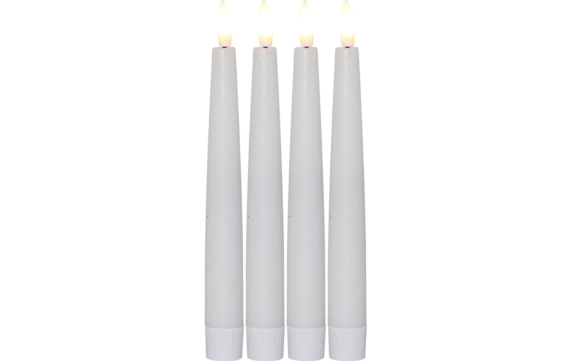 Star Trading LED-Kerze – 4-teilig, 20 cm, Timerfunktion, flackernd, weiss