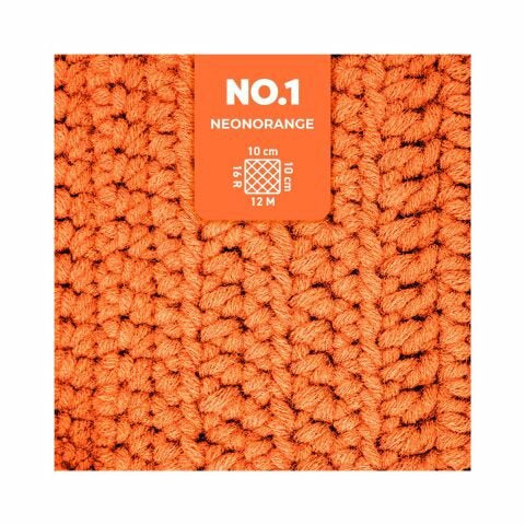 myBoshi Nr.1 Wolle Neonorange – 50 g, 55 m, Nadel 7 mm, 70% Polyacryl/30% Merinowolle, 1 Stk.