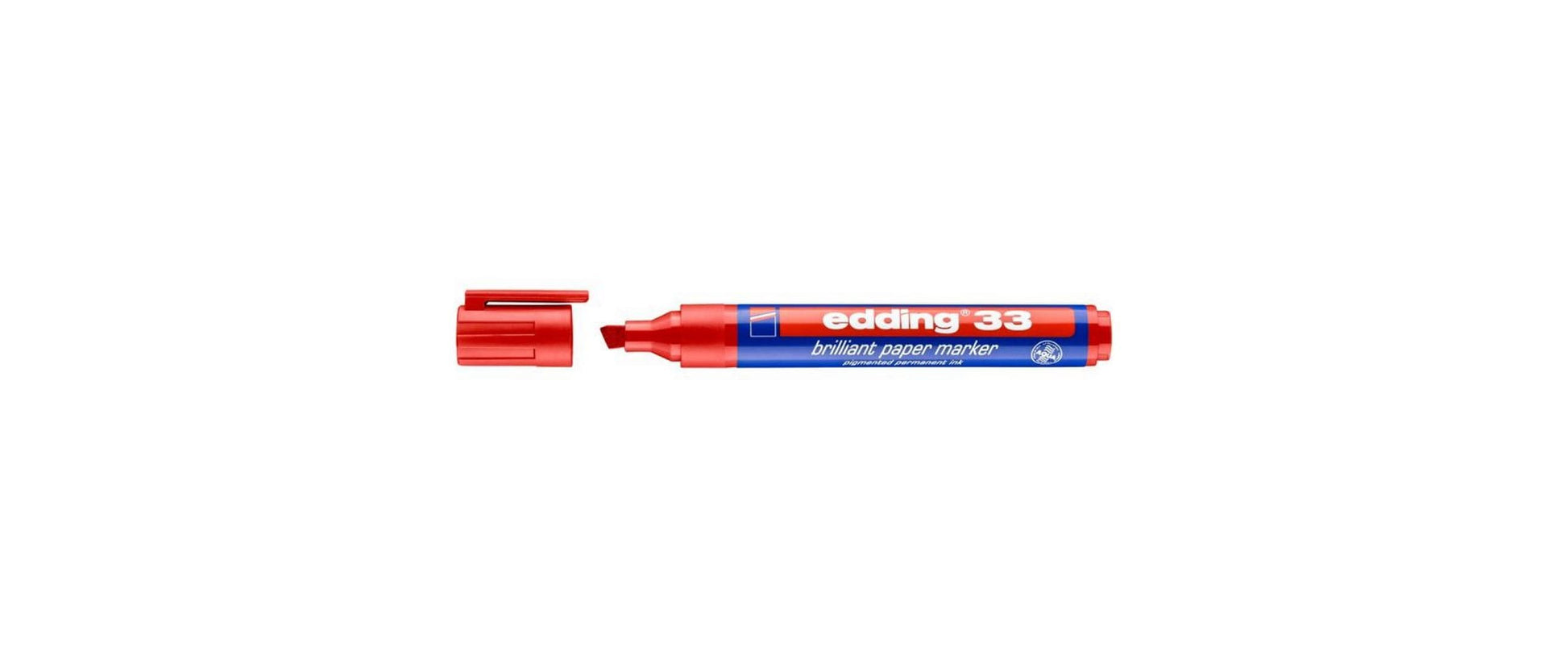 Edding Non-Permanent-Marker Brillant Paper Marker 33 – Keilspitze 1-5 mm – Rot – Nachfüllbar