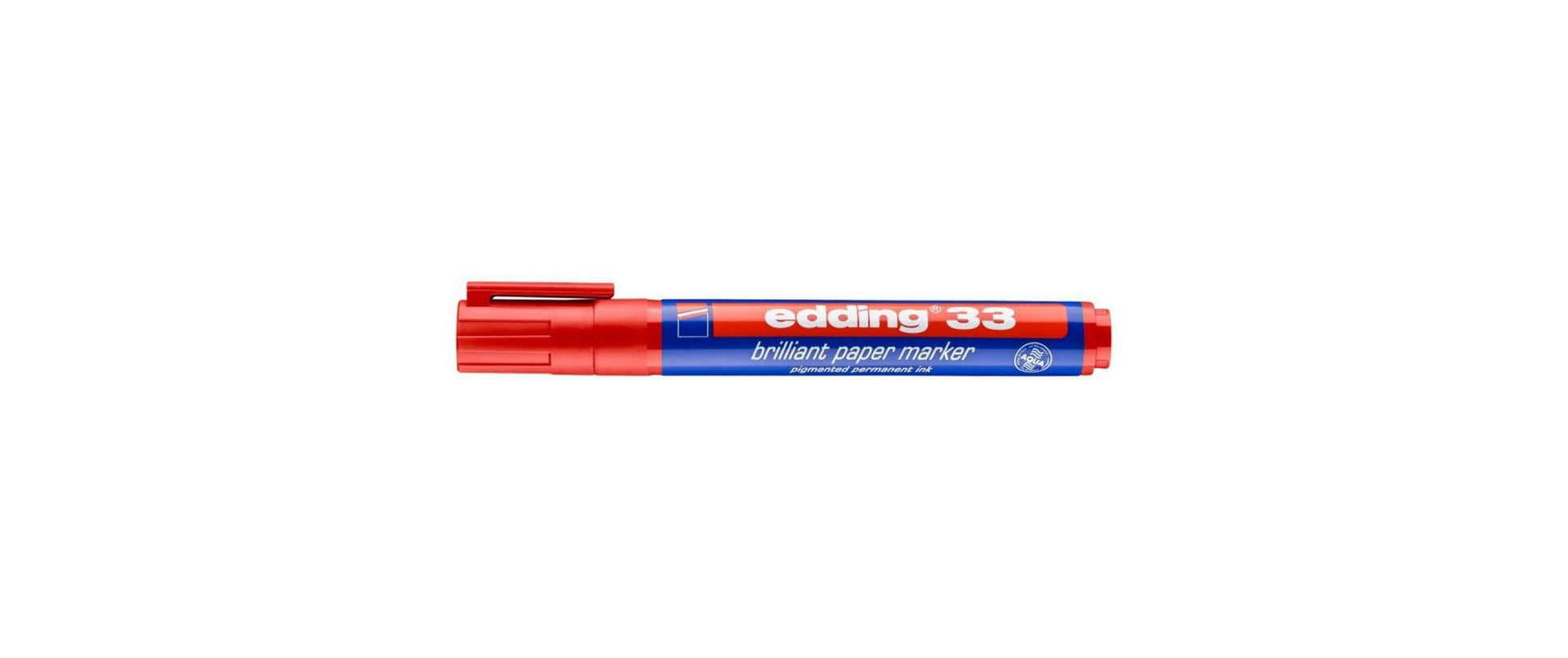 Edding Non-Permanent-Marker Brillant Paper Marker 33 – Keilspitze 1-5 mm – Rot – Nachfüllbar