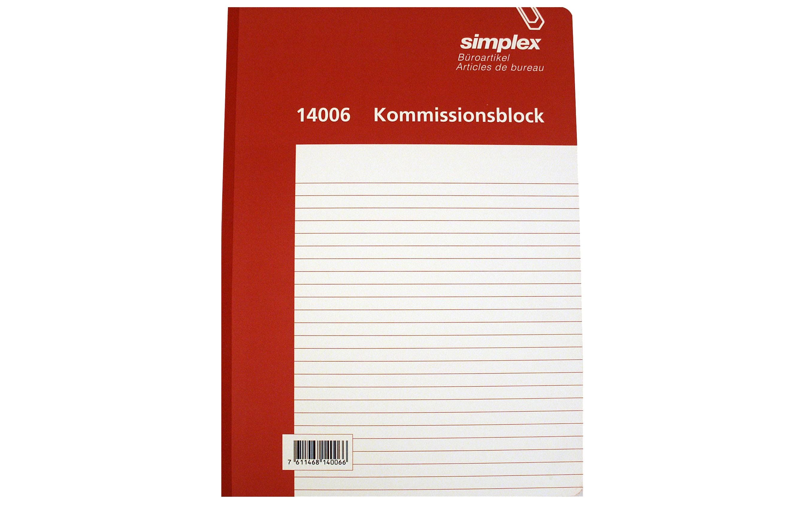 Simplex Durchschreibebuch – A4, 100 Blätter, liniert, rot