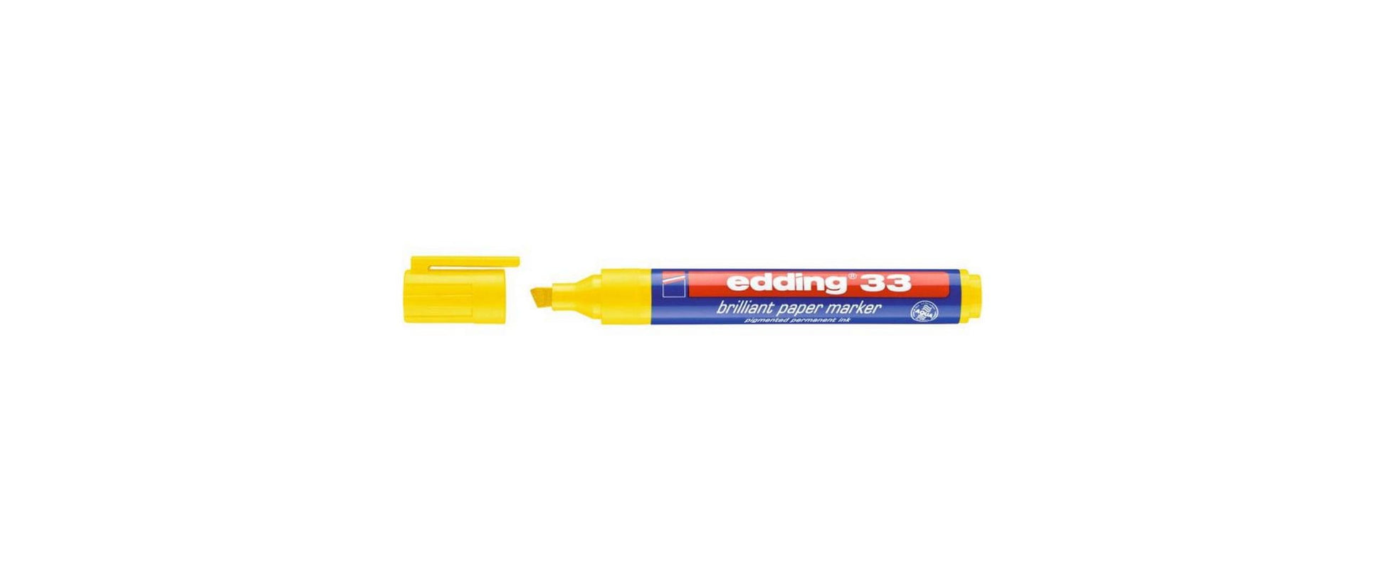 Edding Non-Permanent-Marker Brillant Paper Marker 33 – Keilspitze 1-5 mm – Gelb – Nachfüllbar
