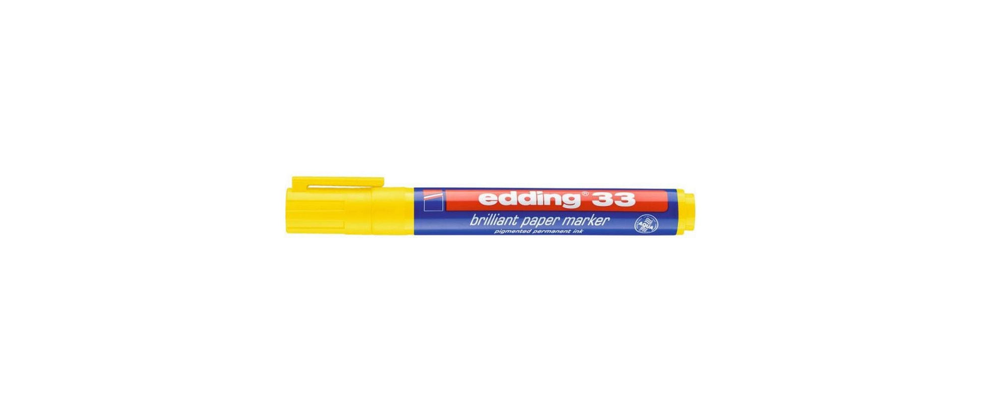 Edding Non-Permanent-Marker Brillant Paper Marker 33 – Keilspitze 1-5 mm – Gelb – Nachfüllbar