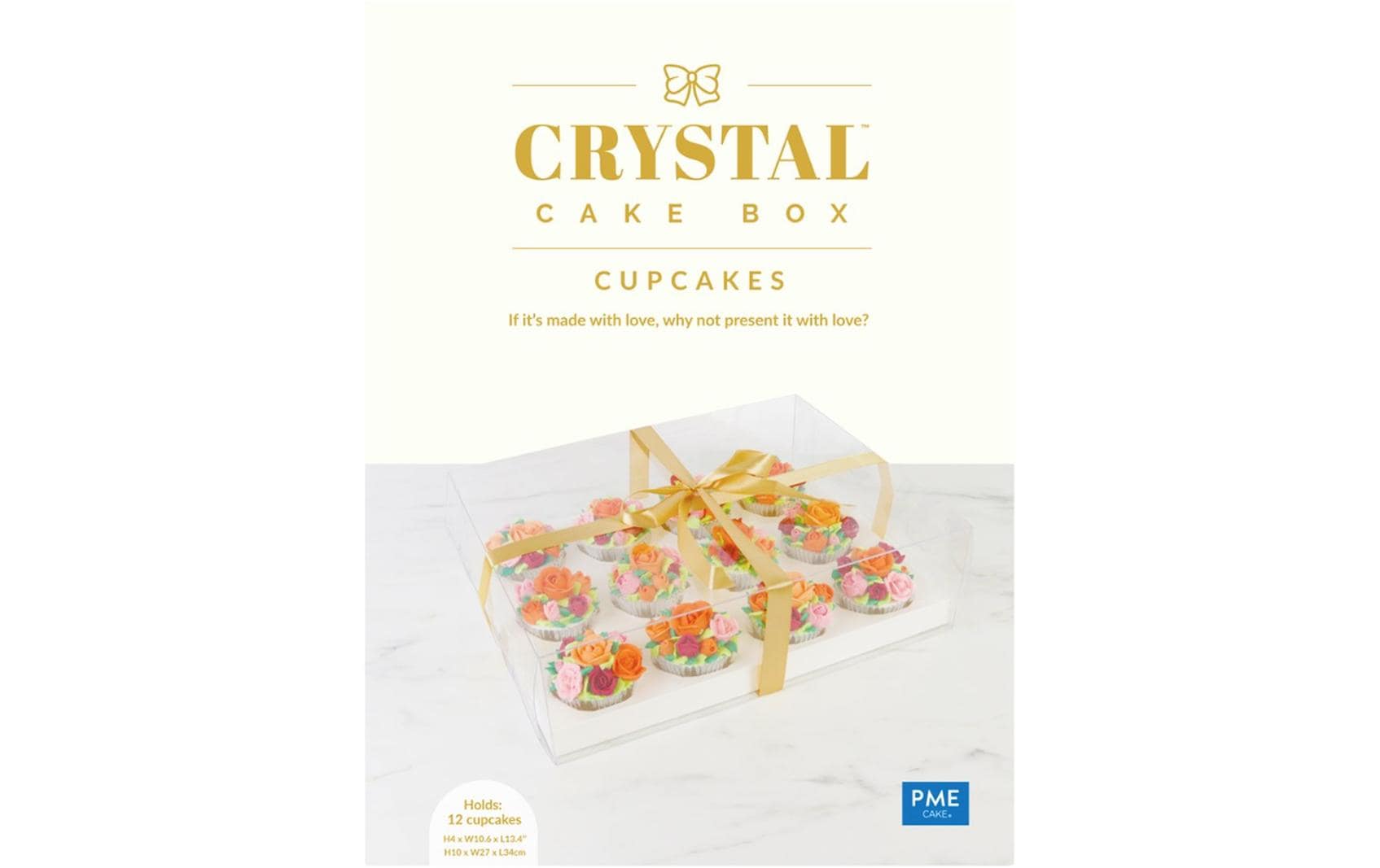 PME Vorratsdose 27 × 34 × 10 cm, Kunststoff, Transparent, für 12 Cupcakes