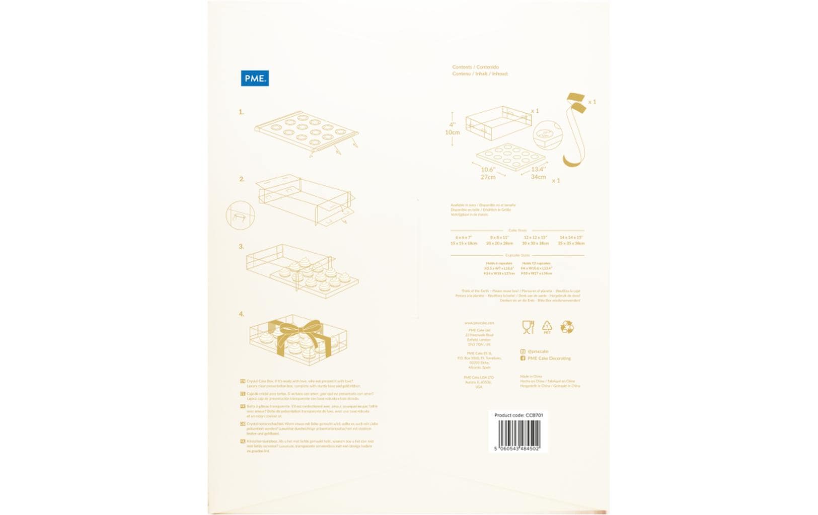 PME Vorratsdose 27 × 34 × 10 cm, Kunststoff, Transparent, für 12 Cupcakes