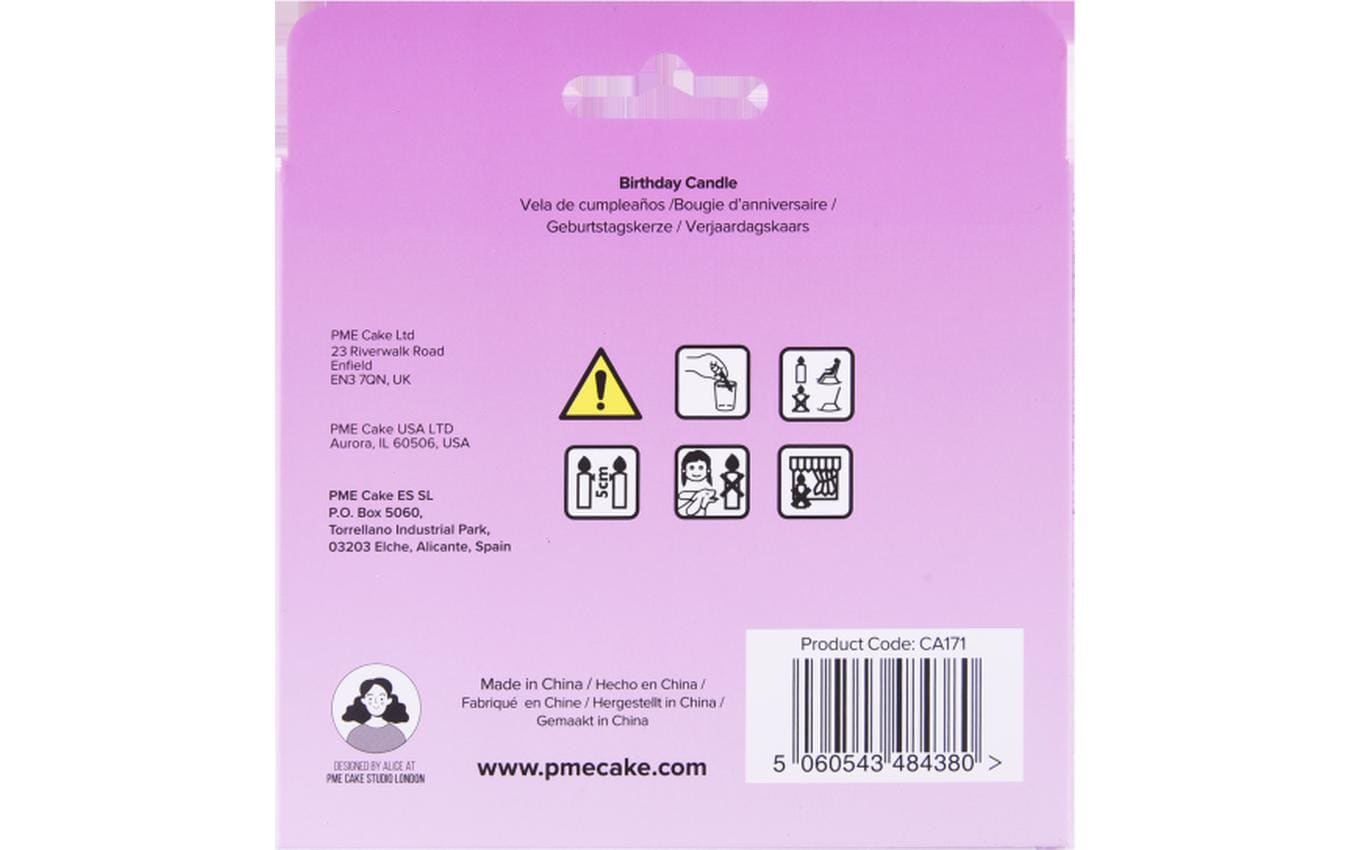 PME Geburtstagskerzen – Rosa – 7 × 10 cm – 1 Stk