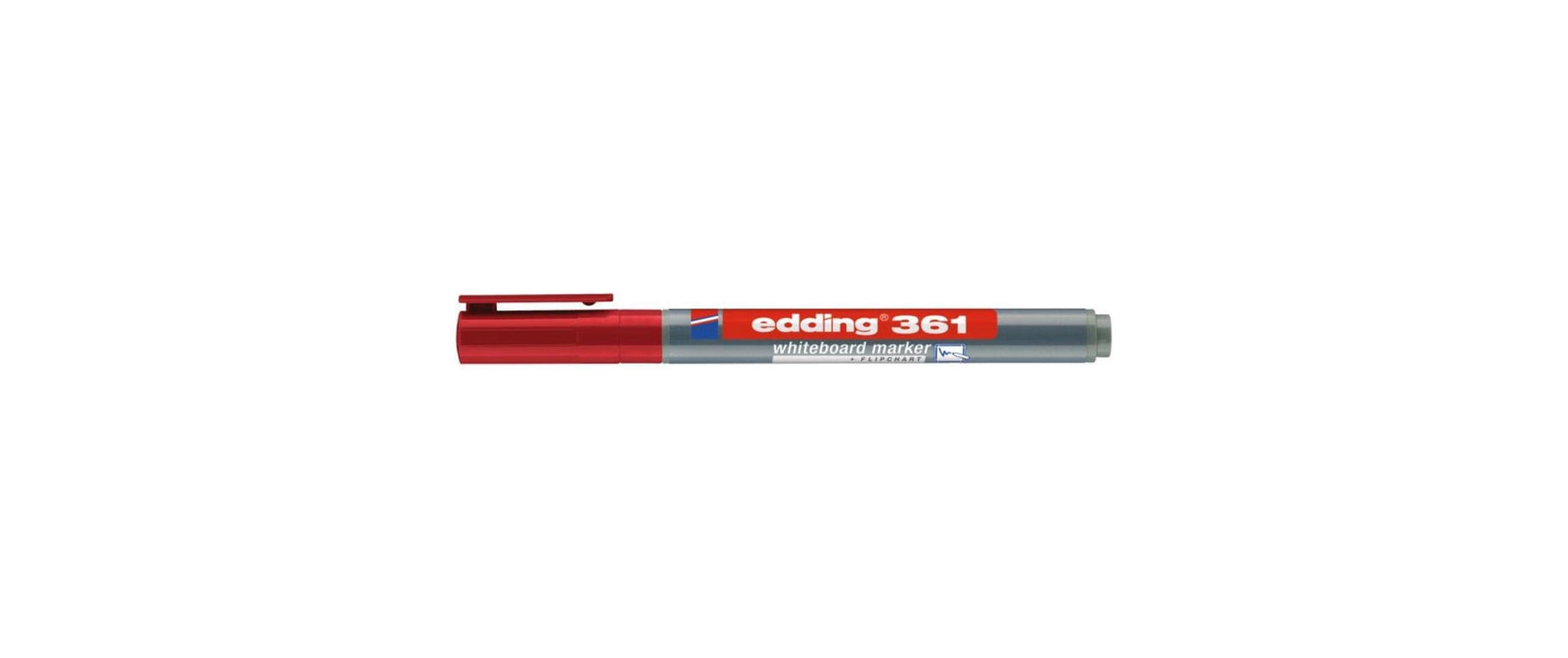 Edding Whiteboard-Marker 361 – Rundspitze 1 mm – Rot – Trocken abwischbar