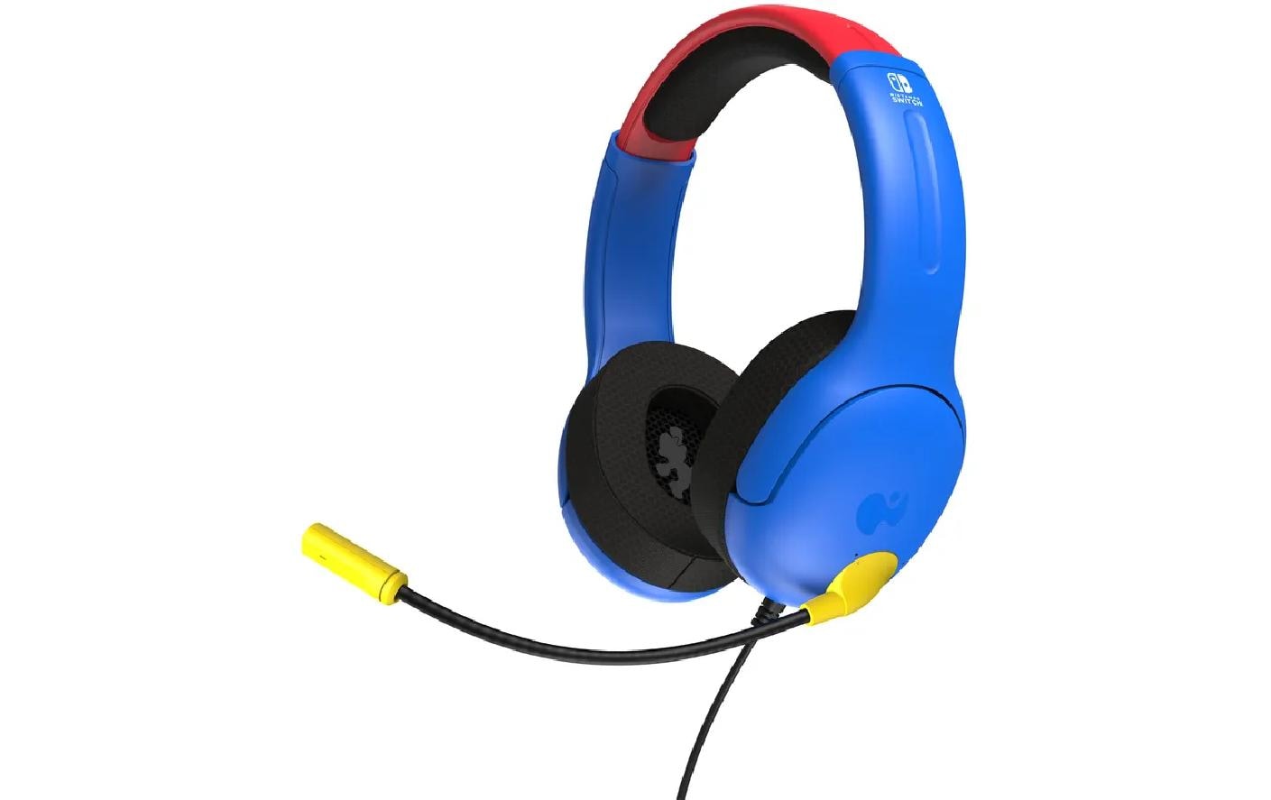 PDP Airlite Headset Mario NSW Wired – On-Ear Gaming-Headset – 3,5 mm – Rot/Blau