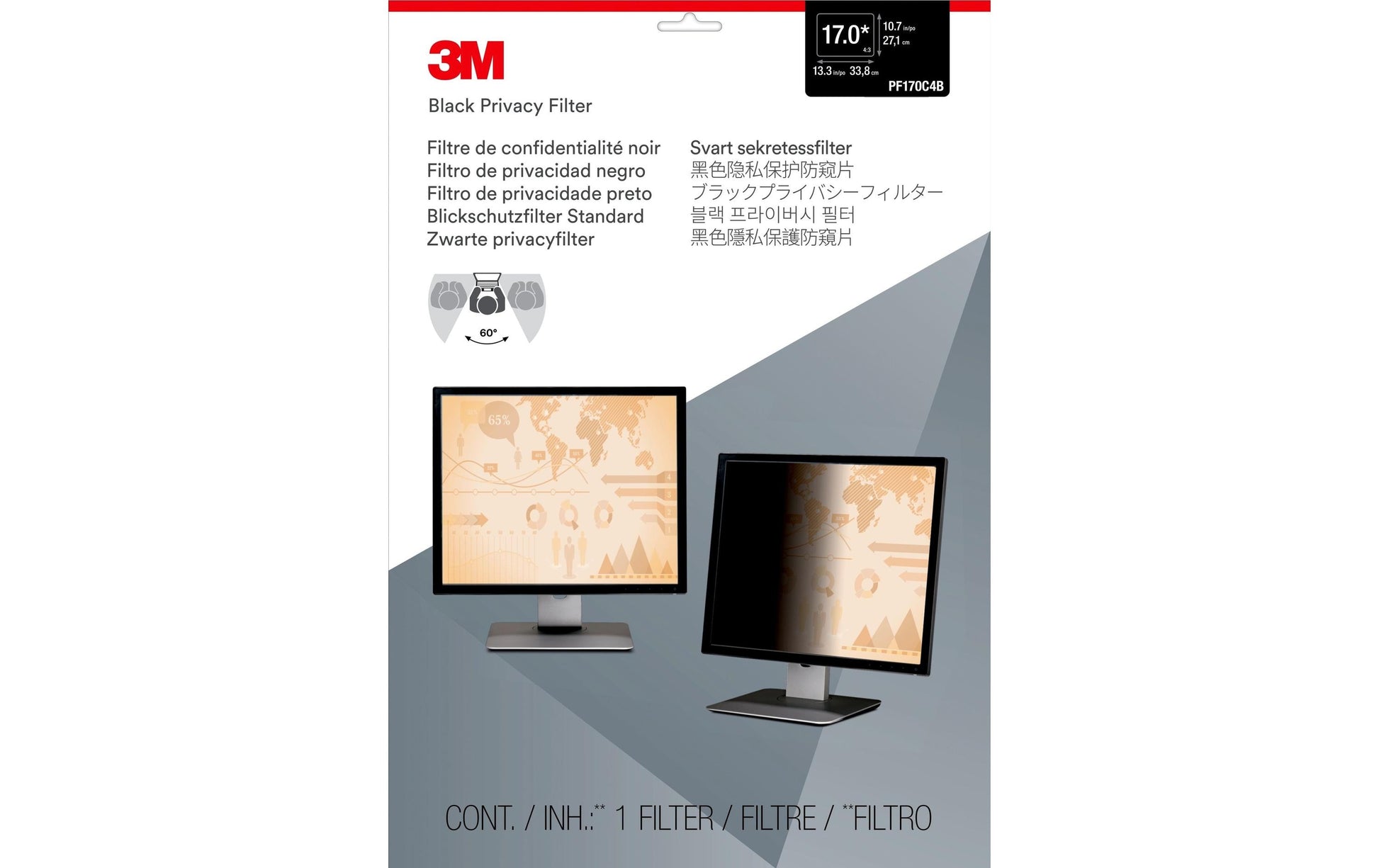 3M Displayschutz für 17,0" Monitore (5:4, 338 × 271 mm)