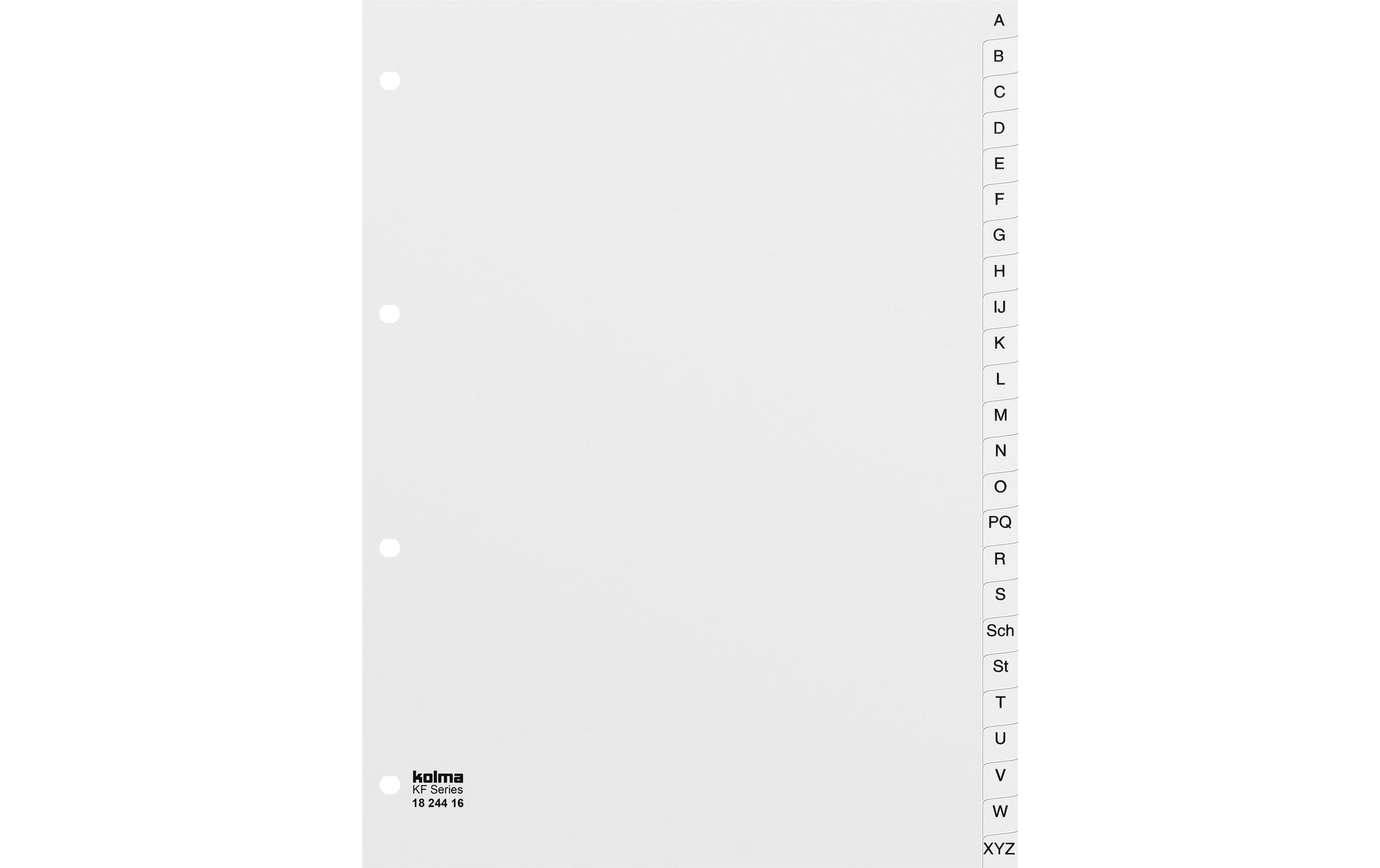 KolmaFlex Register – A4, 24-teilig, PP, weiss, vorgedruckt, 4-fach Lochung