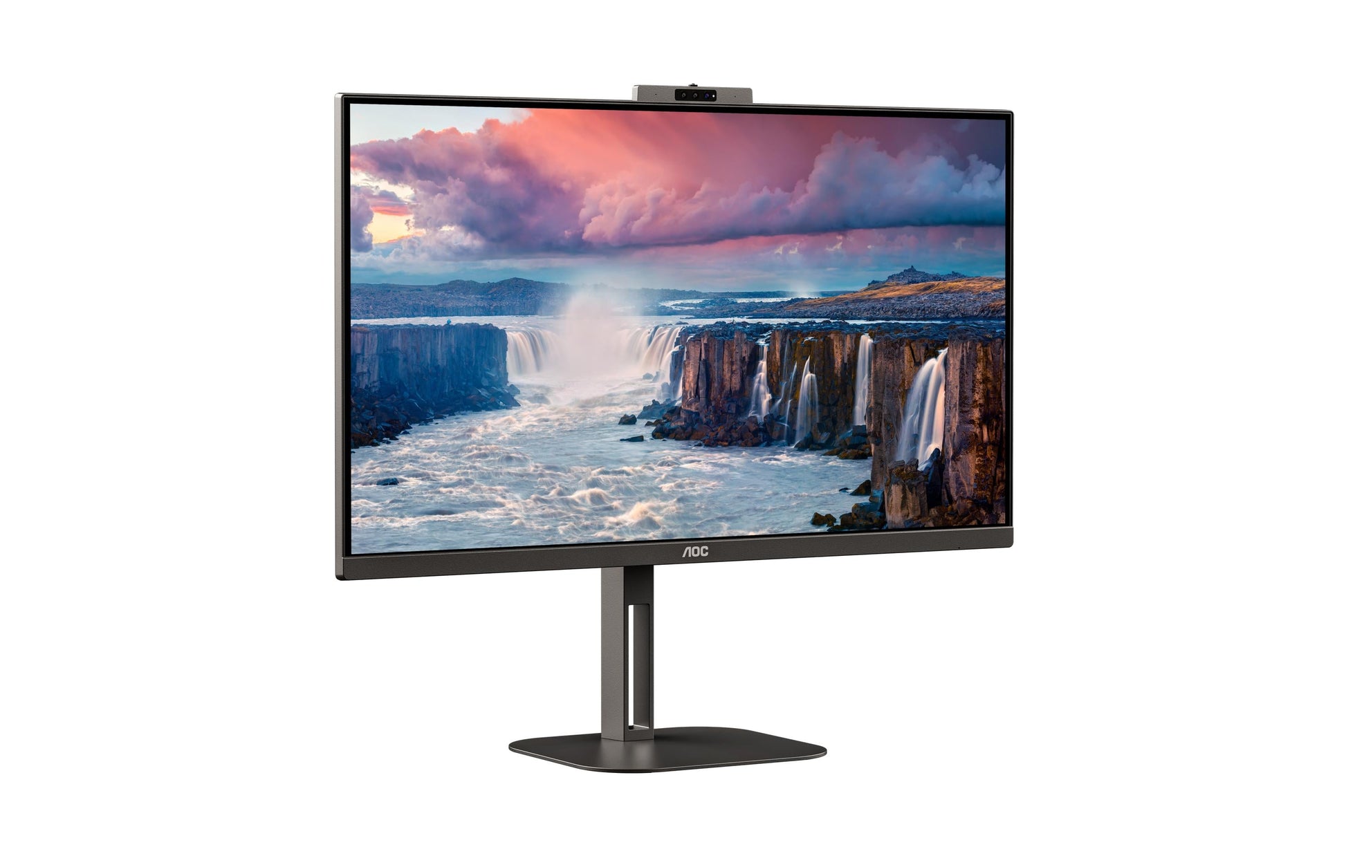 AOC Q27V5CW/BK – Monitor, 27", IPS, 75 Hz, 300 cd/m², Webcam, USB-C, Lautsprecher, VESA 100 × 100, Schwarz