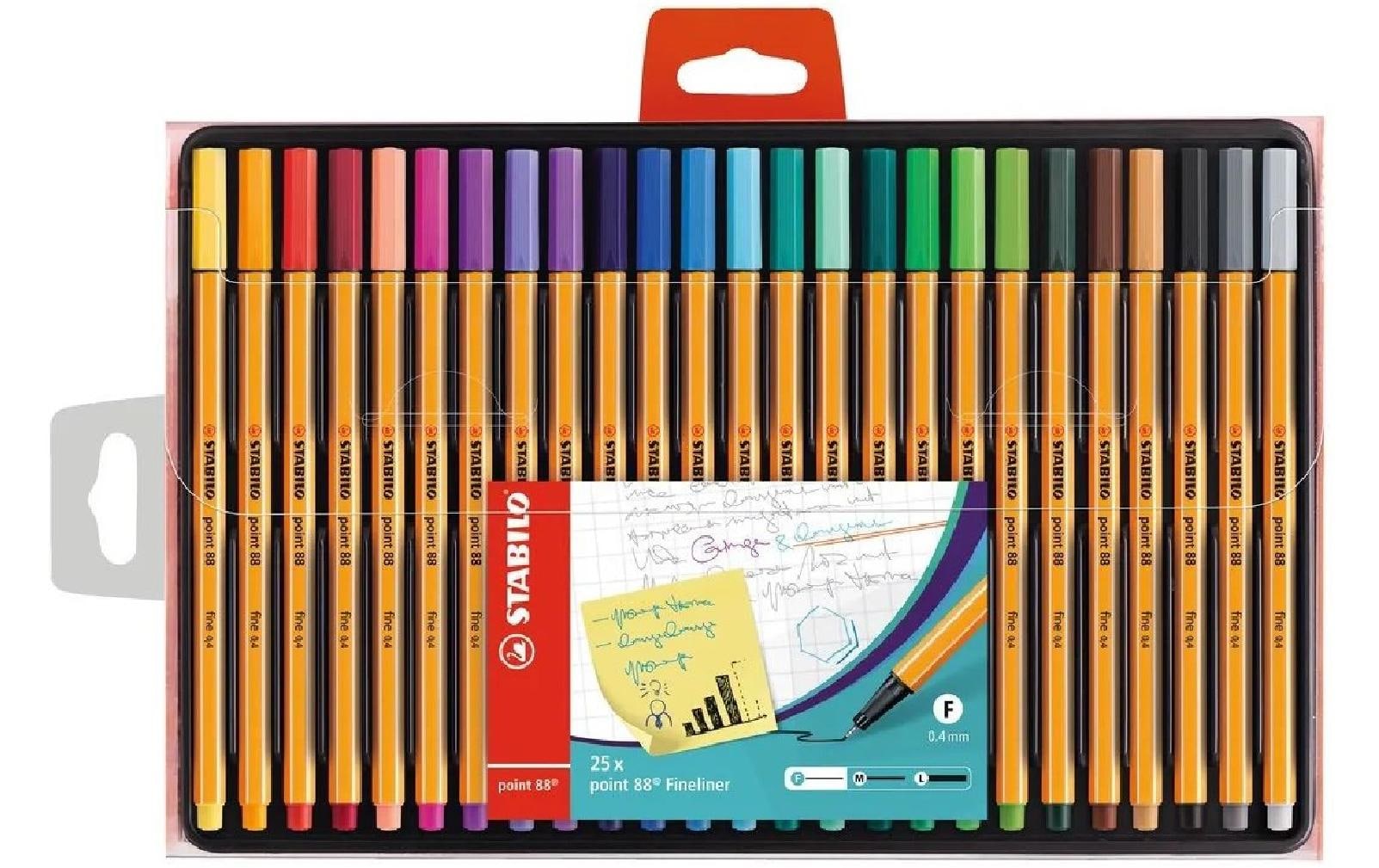 STABILO Point 88 Fineliner – 25er-Set 0,4 mm – sortiert