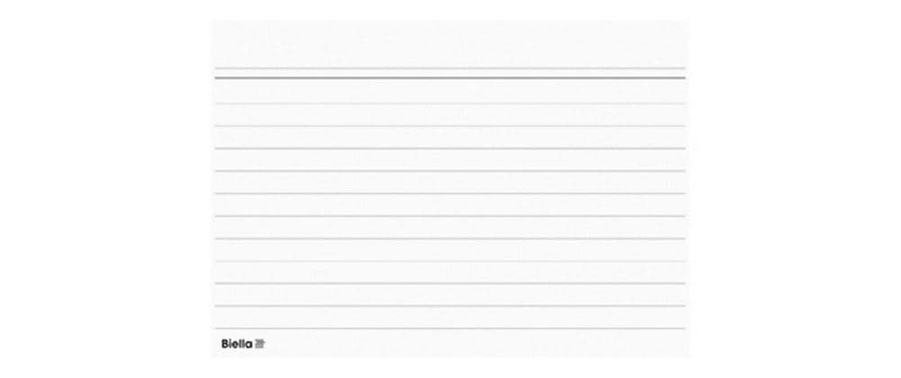 Biella Karteikarte A8 quer, liniert (Lin. 30), weiss, 205 g/m², Karteikarton – 200 Stück