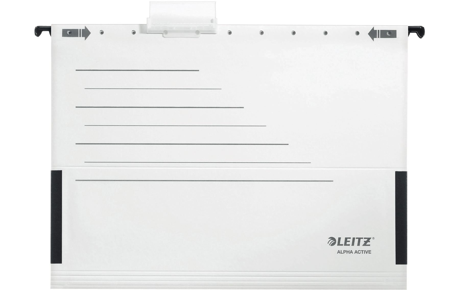 Leitz Hängemappe – für A4, Weiss, Karton, 5 Stk., inkl. Etikettenhalter