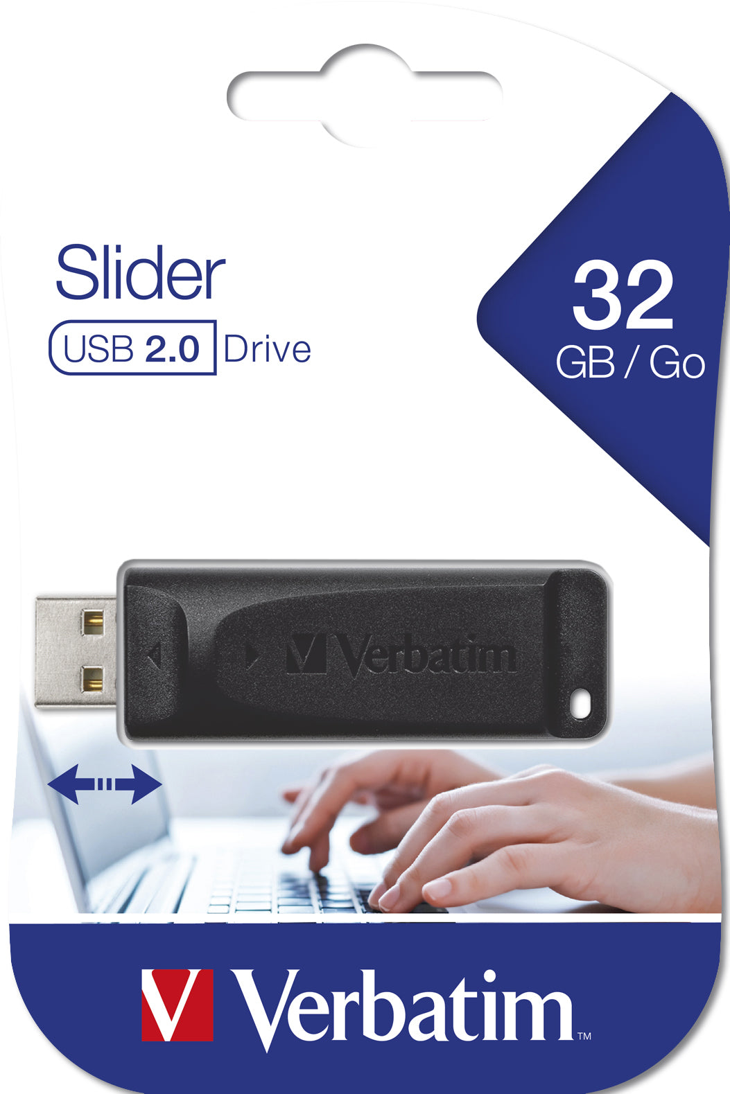 Verbatim Slider USB-Stick – 32 GB, USB 2.0, recyclingfähig
