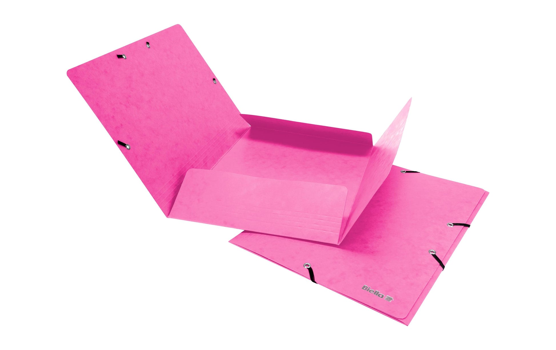 Biella Gummibandmappe A4 – 3 Klappen, Gummiband, Karton, Pink, bis 200 Blatt