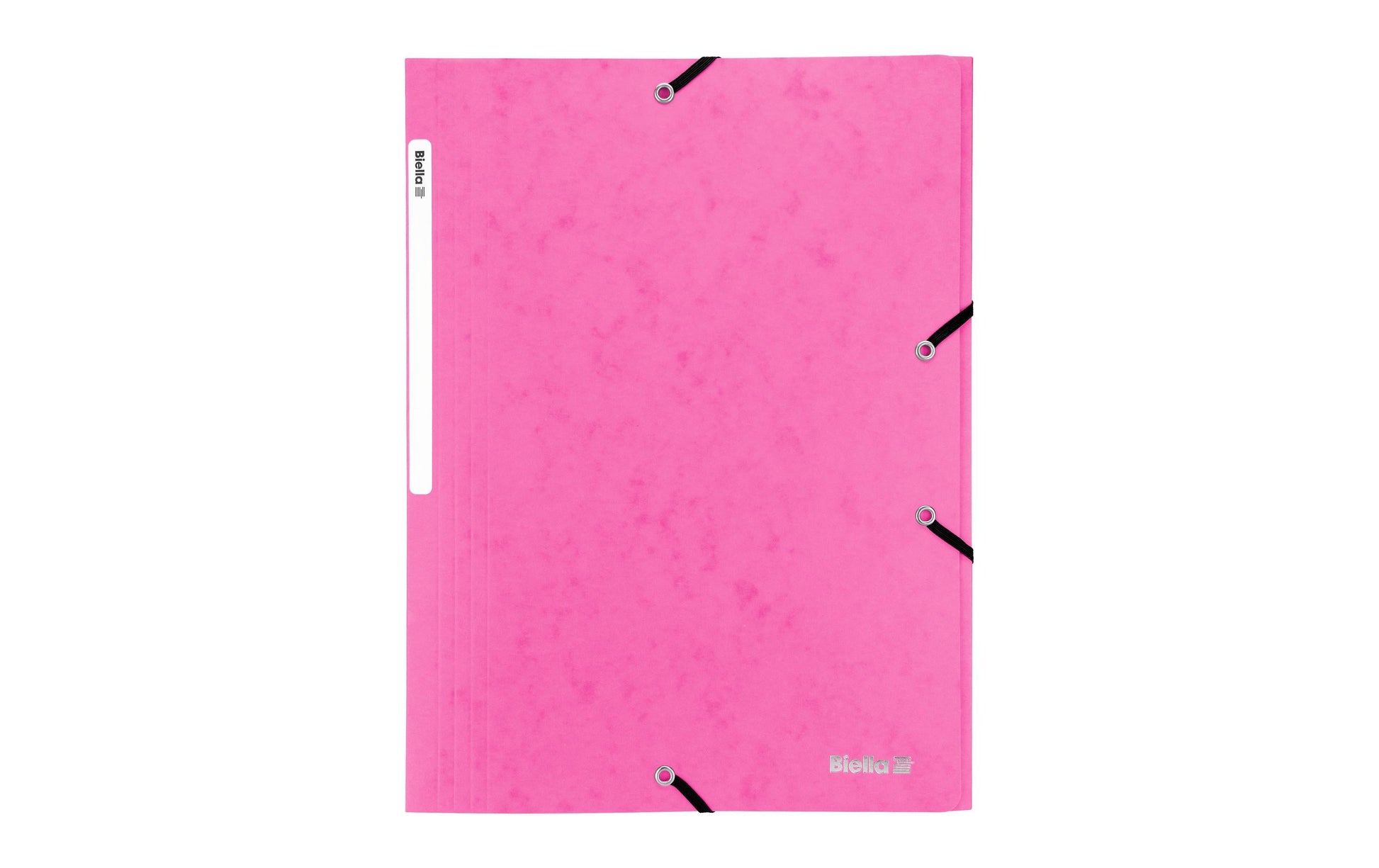 Biella Gummibandmappe A4 – 3 Klappen, Gummiband, Karton, Pink, bis 200 Blatt