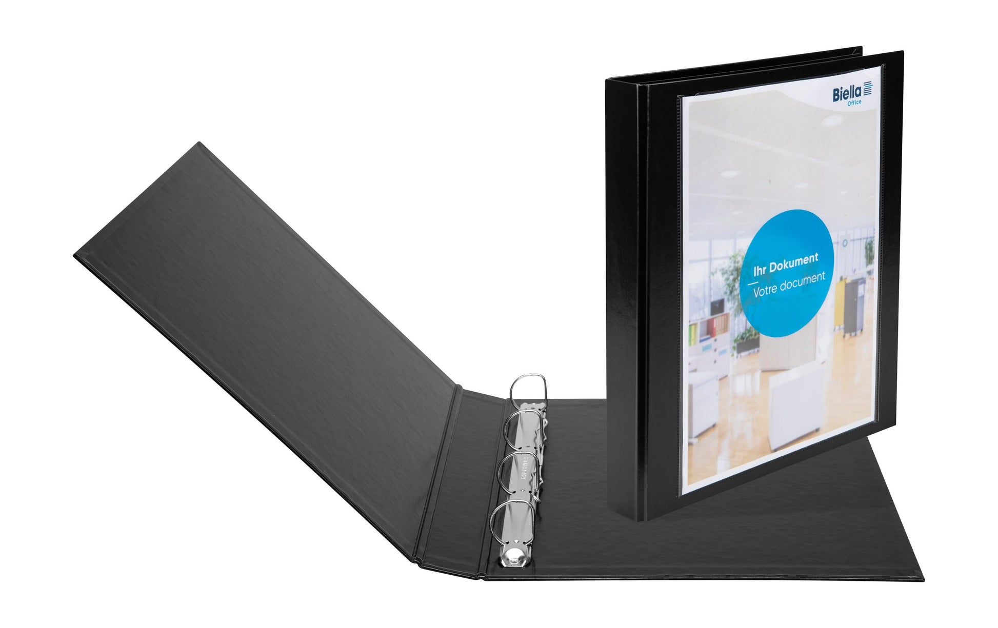 Biella Sichtbuch Creative XL – A4, mit Fronttasche, schwarz, Karton