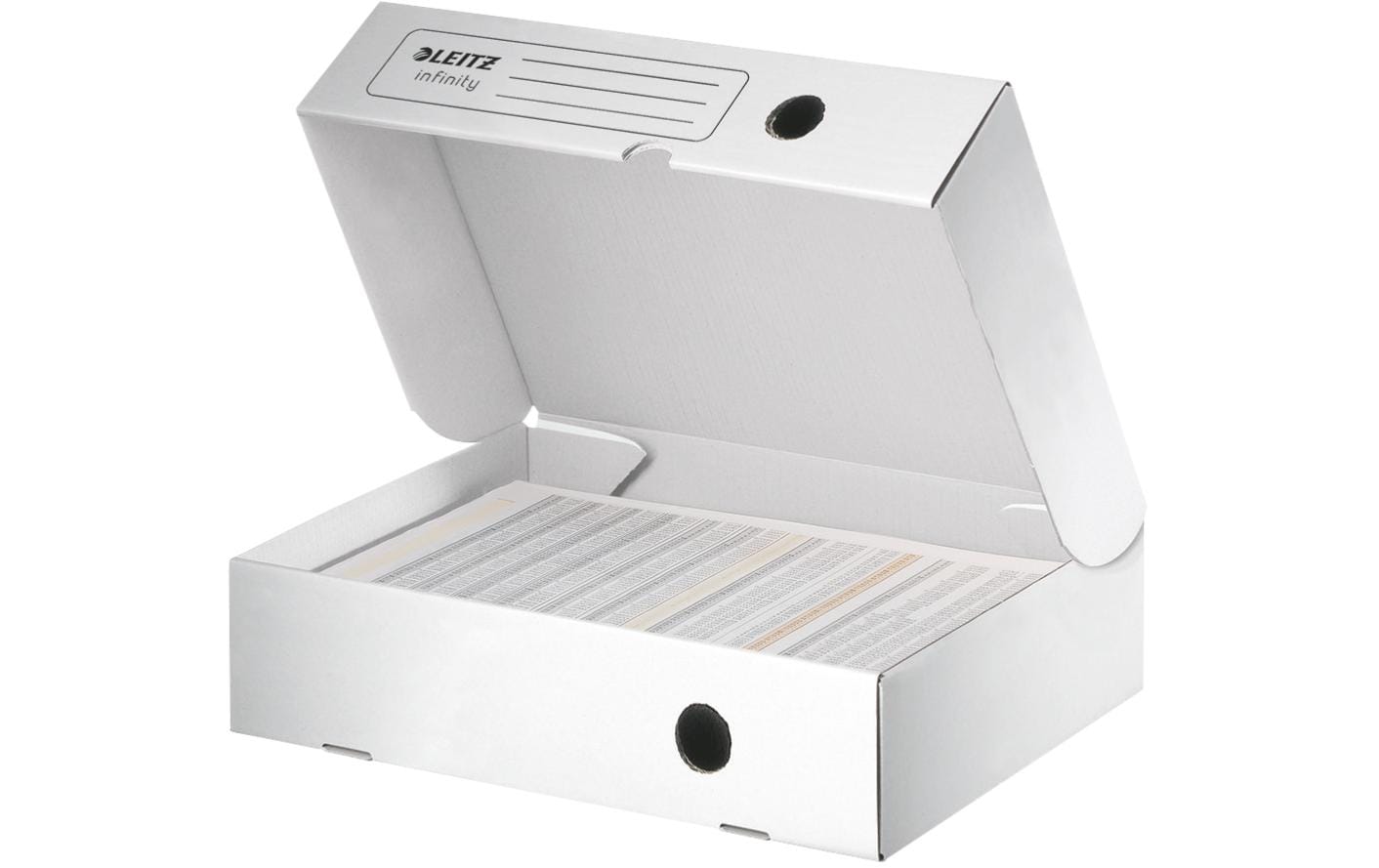 Leitz Infinity Archivschachtel – für A4, B 255 × H 80 × T 330 mm, weiss, Karton