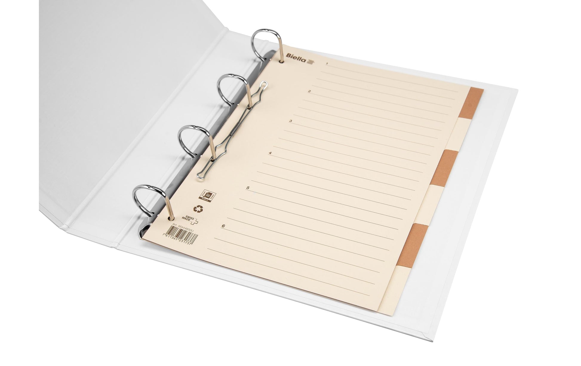 Biella Register – A4, 6-teilig, Karton, braun/beige, unbedruckt, mit Indexblatt, 11-fach Lochung
