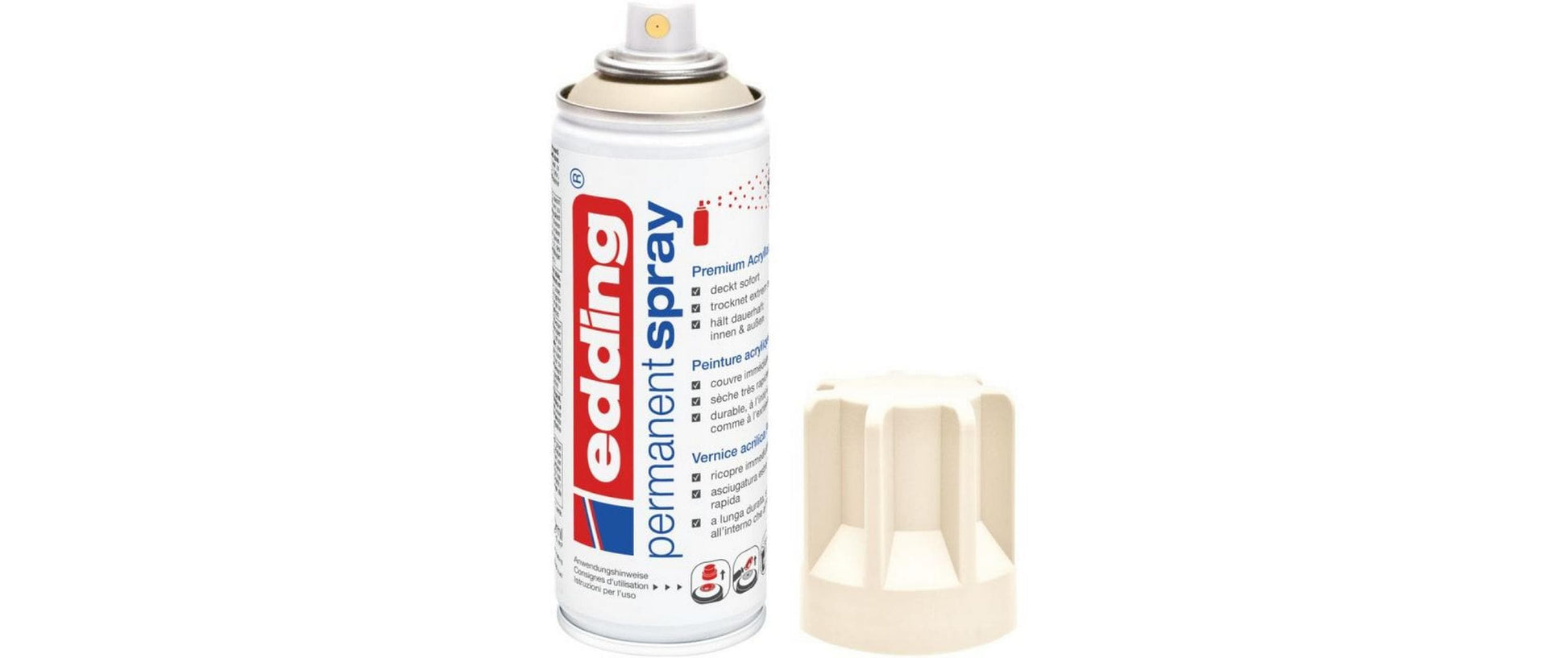 Edding Acryllack – Farbspray – Elfenbein, Seidenmatt, 200 ml