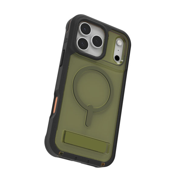 ZAGG Rainier Snap Backcover – für Apple iPhone 17 Pro Max, mit Ständer, Graphen, Grün, bis 7 m Sturzsicher