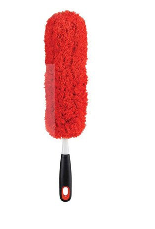 OXO Good Grips Staubwedel – Mikrofaser, 45,7 cm, 25,4 mm, Rot, rutschfester Griff, 1 Stück