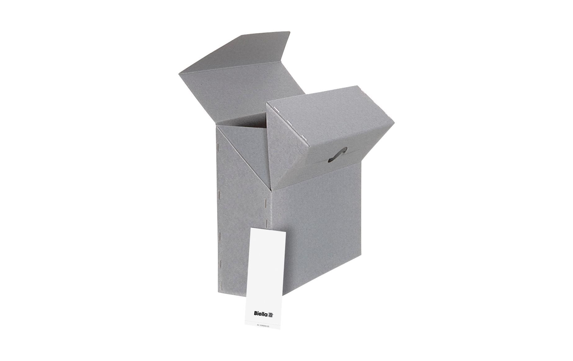 Biella Archivschachtel A4 – Karton, Grau, 330 × 270 × 100 mm