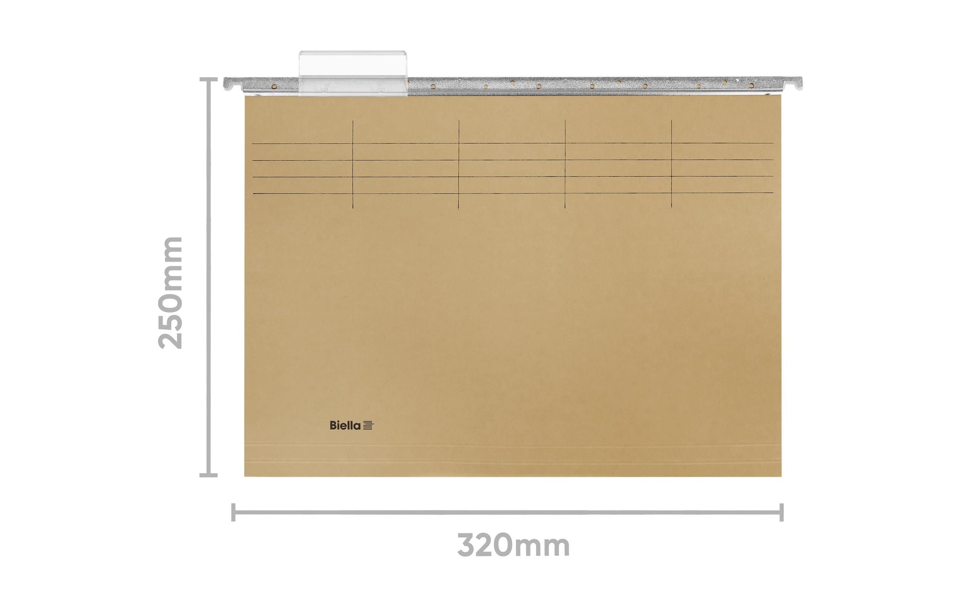 Biella Hängeordner für A4 – Karton, Olivgrün, 320 × 240 mm, mit Vordruck