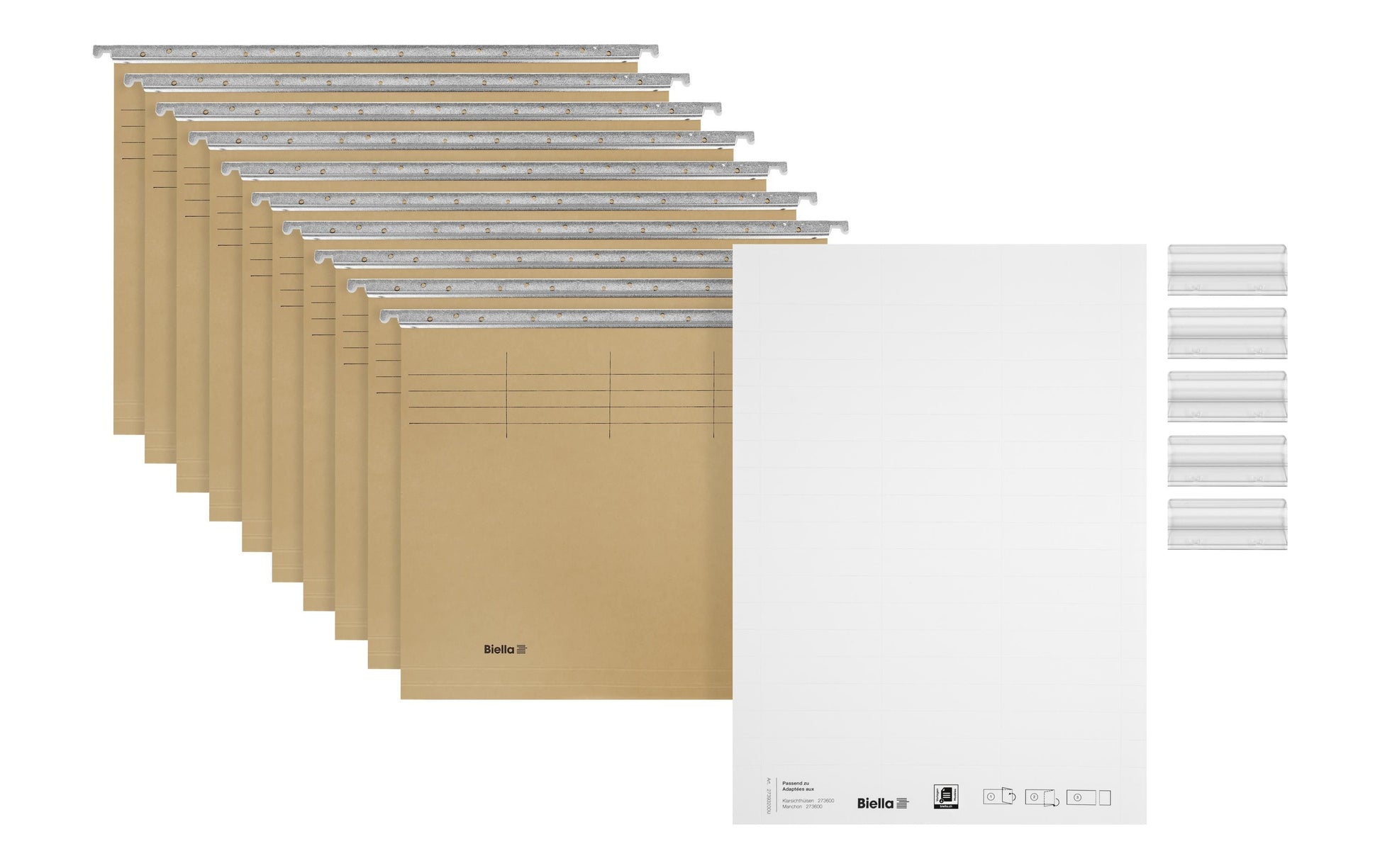 Biella Hängeordner für A4 – Karton, Olivgrün, 320 × 240 mm, mit Vordruck