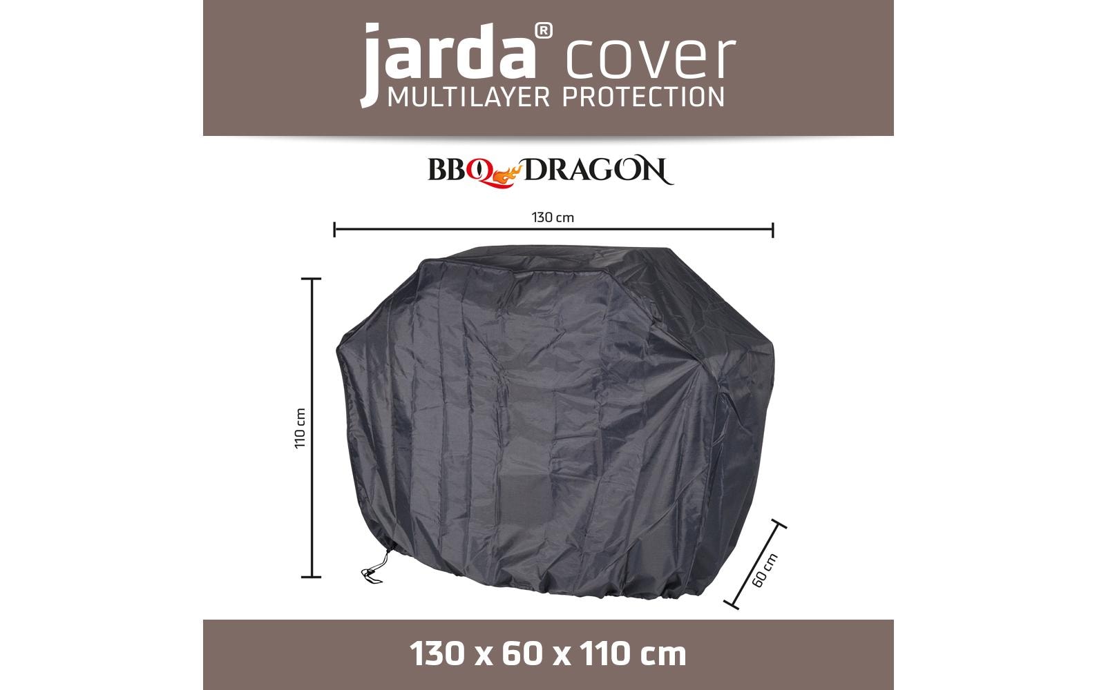Jarda Schutzhülle für Grill – 130 × 60 × 110 cm, Ripstop-Polyester, Anthrazit