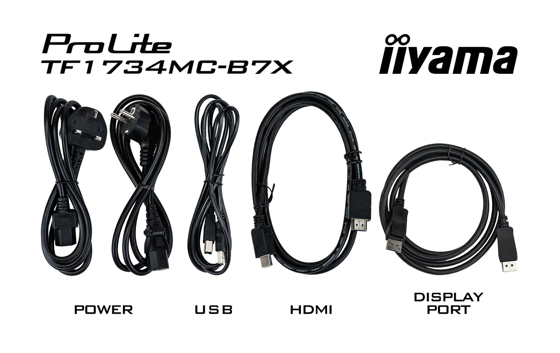 iiyama TF1734MC-B7X – Monitor, 17" 1280 × 1024 (SXGA), TN, Touch, 60 Hz, 350 cd/m², VESA 100 × 100, Schwarz