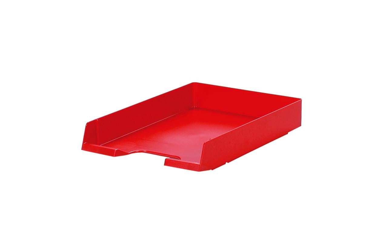 Biella Stapelbarer Briefkorb mit Griffausschnitt, Beschriftungsfeld, Matt, Rot, B 245 × H 55 × T 335 mm