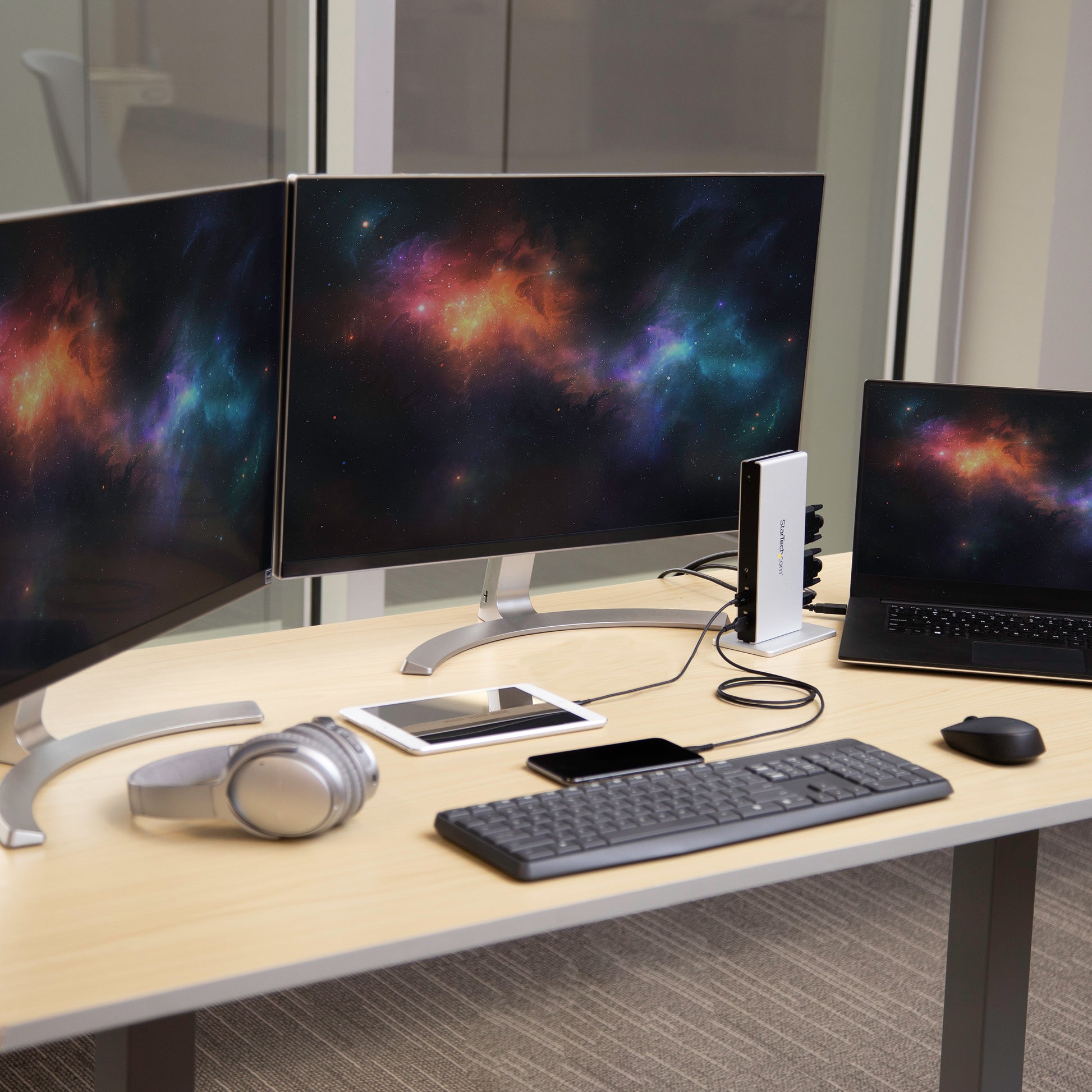 StarTech.com Dockingstation – USB-A, 2× DVI, 5× USB-A, GbE, 3,5 mm Audio, für Windows/Mac/ChromeOS