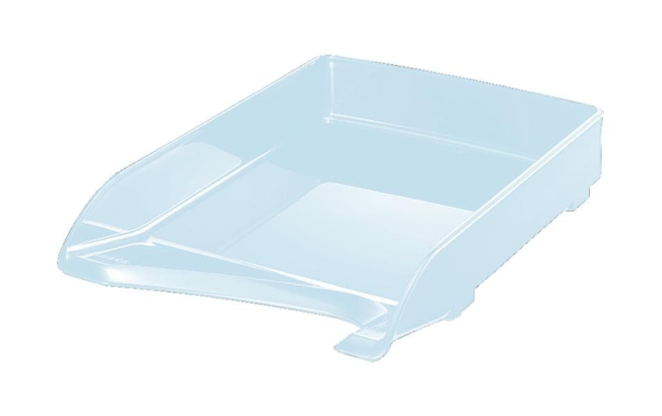 Leitz Briefkorb – mit Griffausschnitt, mit Beschriftungsfeld, glänzend, transparent, B 250 × H 63 × T 350 mm