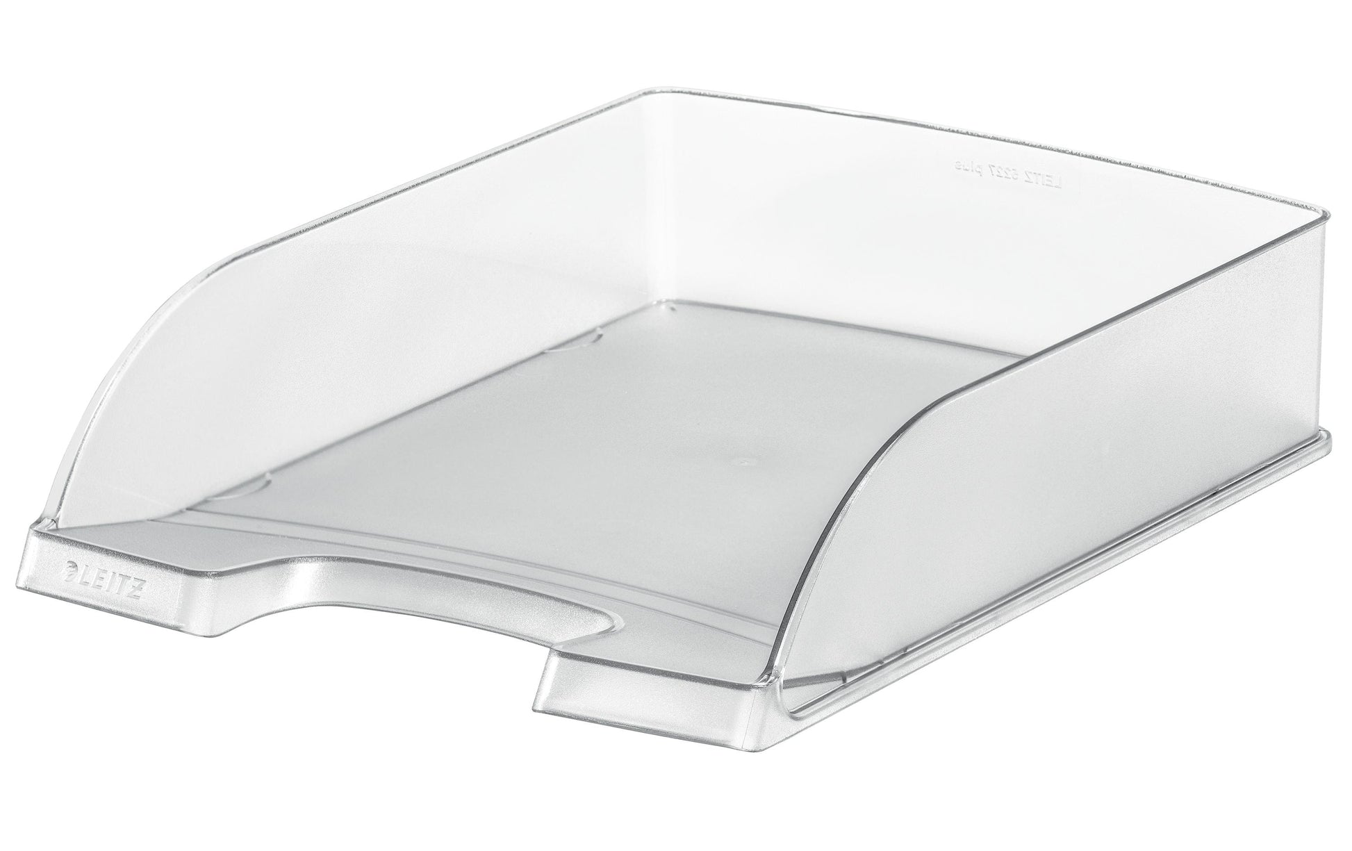 Leitz Briefkorb – mit Griffausschnitt, mit Beschriftungsfeld, matt, transparent, B 255 × H 70 × T 357 mm